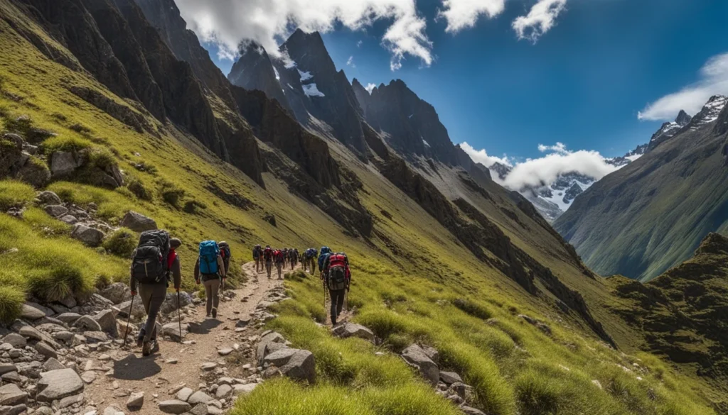 Andes mountains hiking