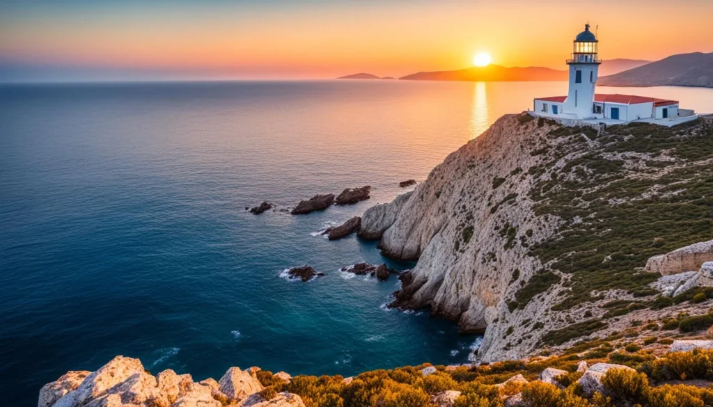 Armenistis Lighthouse and Aegean Sea views