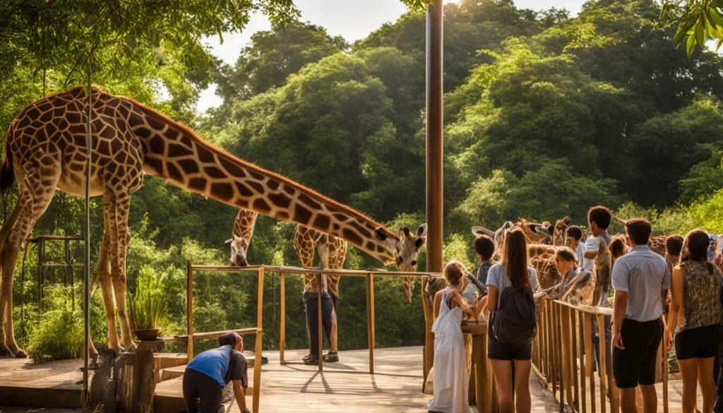 Giraffe interaction experiences at Giraffe Centre Nairobi