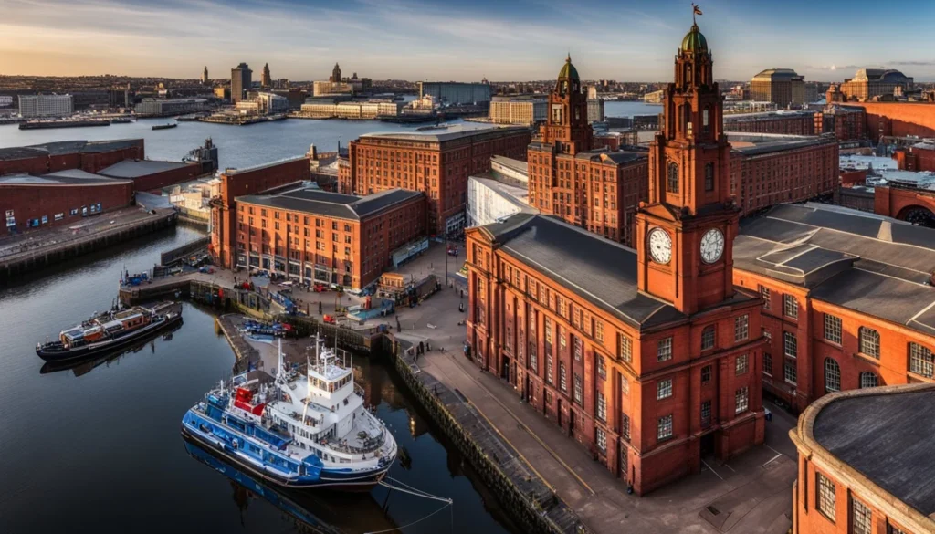 Liverpool landmarks at Royal Albert Dock