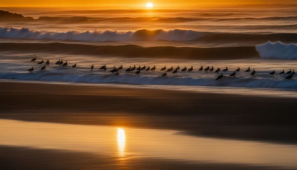 Muriwai Beach with stunning sunsets and gannet colony