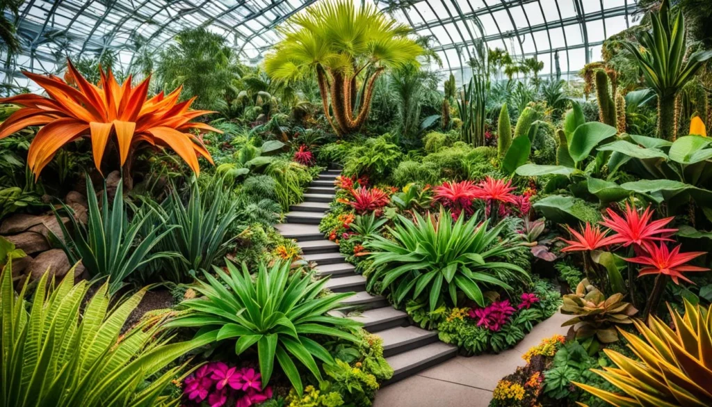 Muttart Conservatory with beautiful plant displays