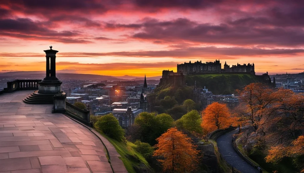 calton hill edinburgh skyline