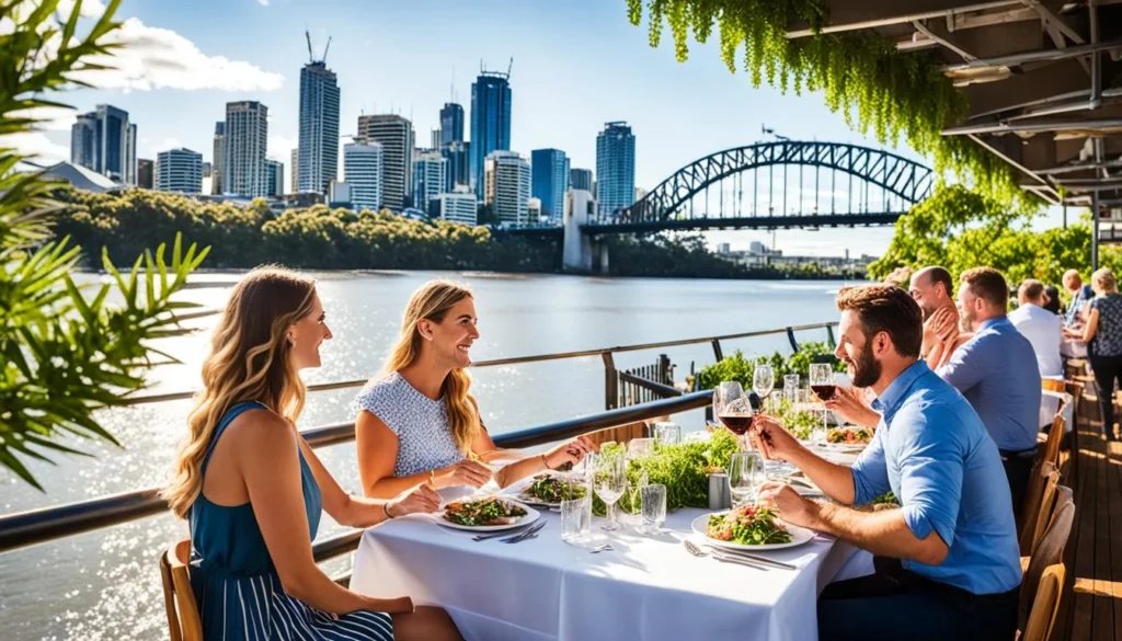 outdoor dining in Brisbane at Howard Smith Wharves