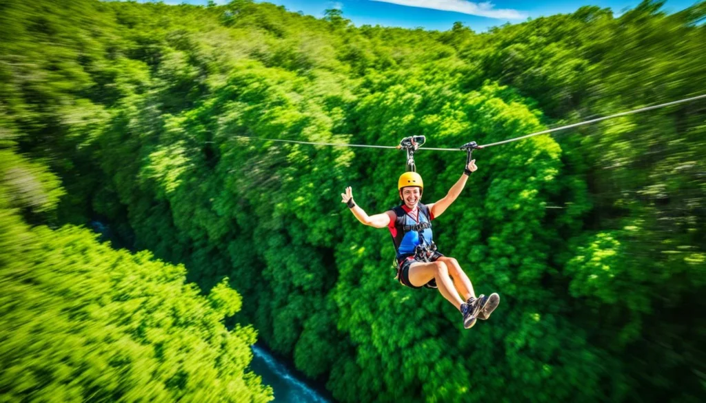 ziplining near Playa del Carmen