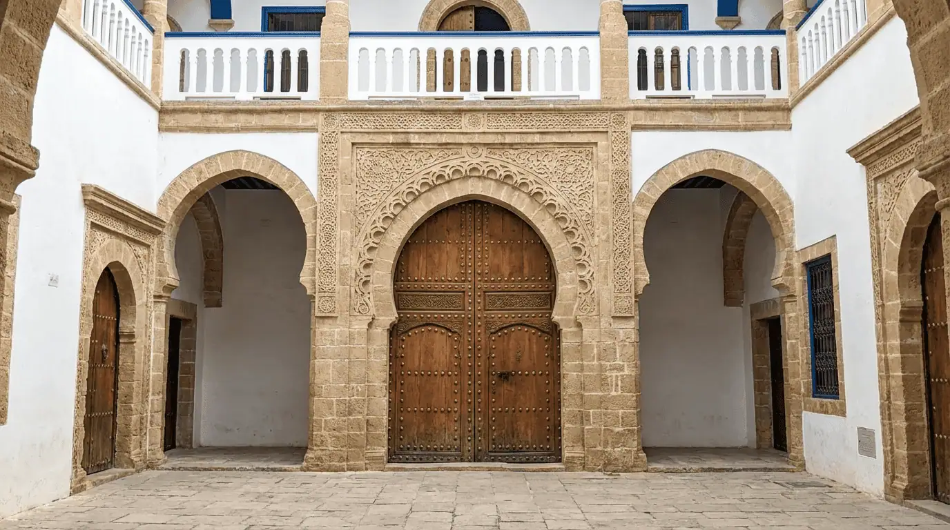 The entrance to the Sidi Mohamed Ben Abdallah Museum showcasing Moroccan heritage